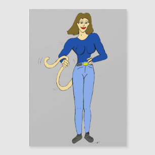 Carte Magnétique fille avec une queue