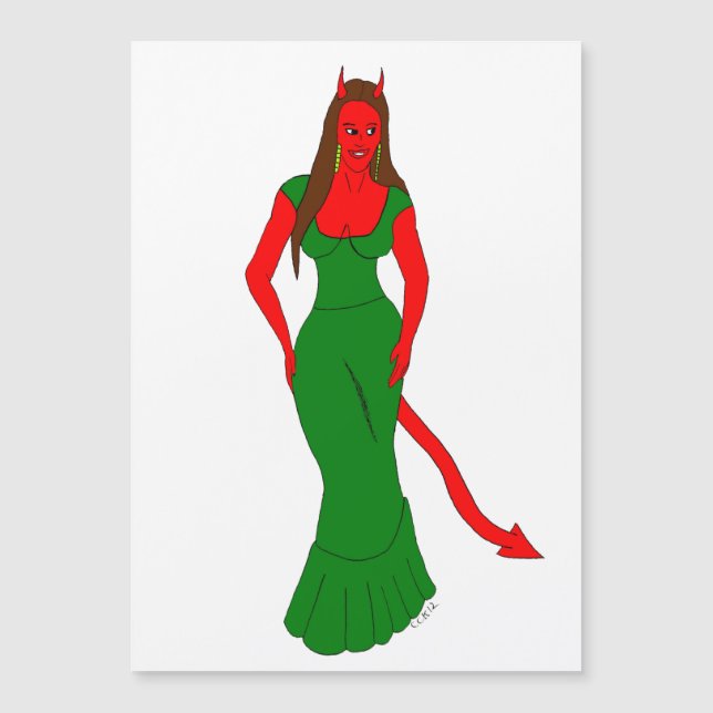 Carte Magnétique fille diable (Devant)