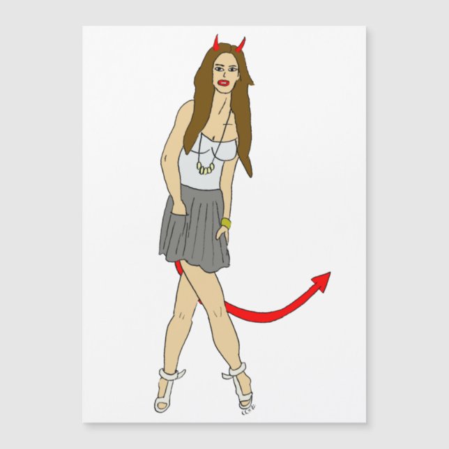 Carte Magnétique fille diable (Devant)