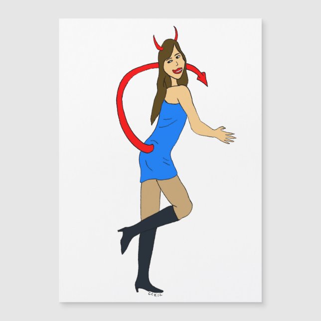Carte Magnétique fille diable (Devant)