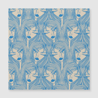 Carte Magnétique Fille glamour : motif sans couture stylisée.