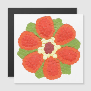 Carte magnétique fine avec fleur pointillée