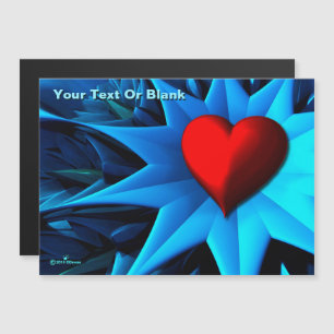 Carte Magnétique Fleur coeur bleu fractal
