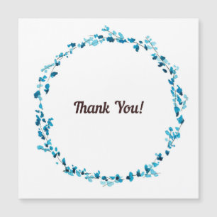 Carte Magnétique Fleur d'aquarelle bleue