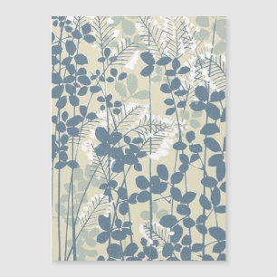 Carte Magnétique Fleur de feuille bleue asiatique japonaise
