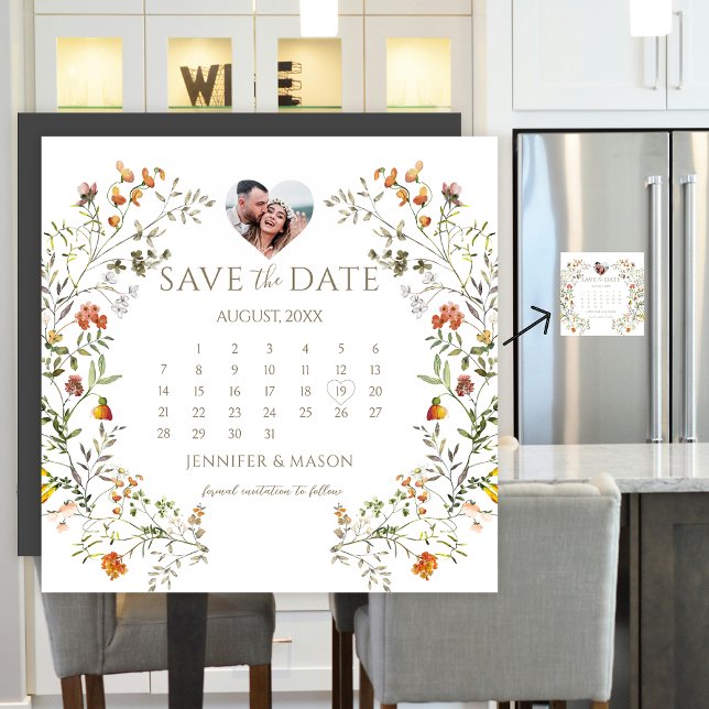 Carte Magnétique Fleur de prairie d'automne Enregistrer la date Mag (Créateur téléchargé)