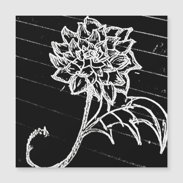 Carte Magnétique fleur rose noire yaie goth emo (Devant)