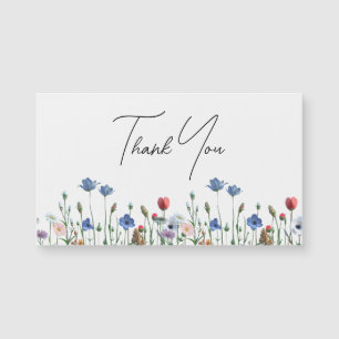 Carte Magnétique Fleur sauvage élégant Merci de script