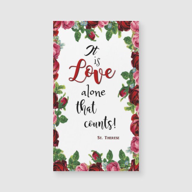 Carte Magnétique Fleurs d'amour de roses de St Therese (Devant)