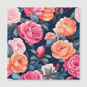 Carte Magnétique Fleurs florales roses Motif-80037