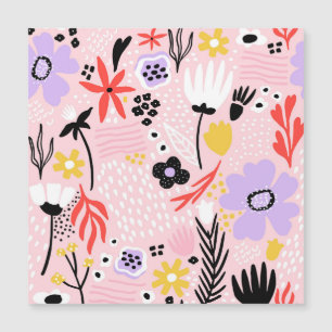 Carte Magnétique Floral Abstrait : Design Vintage créatif.