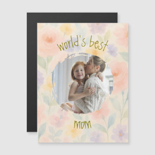 Carte magnétique florale mince pour la fête des mè