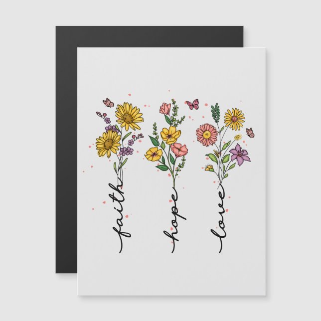 Carte Magnétique Foi-Espoir-Amour (Devant / Derrière)