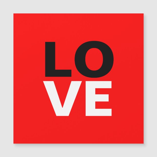 Carte Magnétique Fond rouge unique amour romance (Devant)