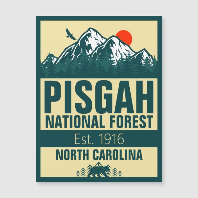 Carte Magnétique Forêt nationale de Pisgah Caroline du Nord - Rétro (Devant)