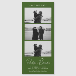 Carte Magnétique Forêt Vert moderne Bande photo Mariage magnétique