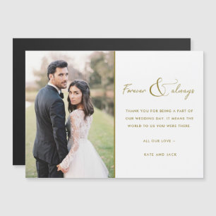 Carte Magnétique Forever Gold Elegant Mariage photo Merci