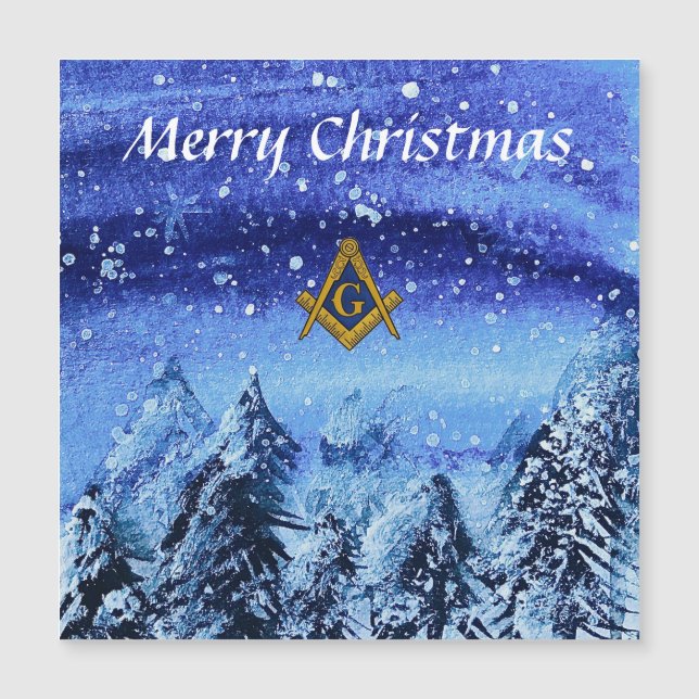 Carte Magnétique Freemason Masonic Carré et Compass Noël (Devant)