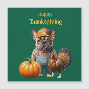 Carte Magnétique French Bulldog Thanksgiving French Bulldog