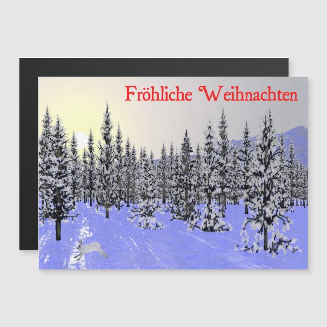 Carte Magnétique Fröhliche Weihnachten - Solstice d'hiver (Devant / Derrière)