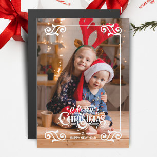 Carte Magnétique Fun Tourbillonnant Noël Frontière Joyeux Noël Phot