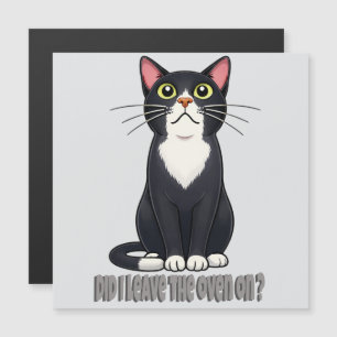 Carte Magnétique Funny Cat Anxiety – Did I Leave the Oven On