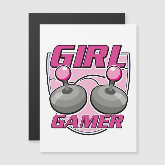 Carte Magnétique Gamer fille (Devant / Derrière)