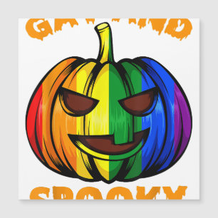 Carte Magnétique Gay Et Éffrayant Halloween Rainbow Citrouille LGBT