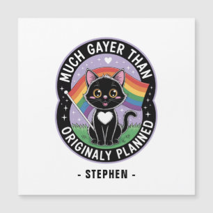Carte Magnétique Gayer beaucoup - Drôle mignon chat noir LGBTQ Prid