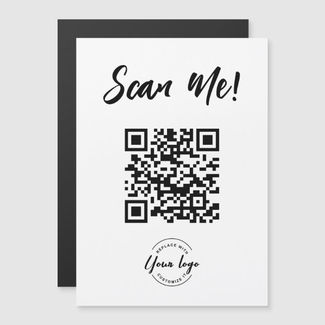 Carte Magnétique Générateur de code QR Scan Me Business Logo (Devant / Derrière)