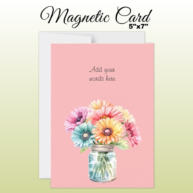 Carte magnétique gerbera florale rose (Créateur téléchargé)