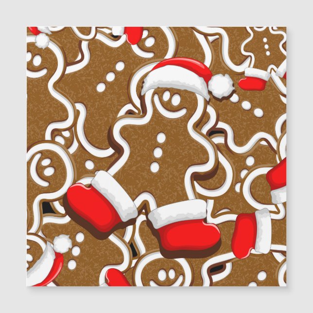 Carte Magnétique Gingerbread Man Christmas Santa Claus Throw Pillow (Devant)