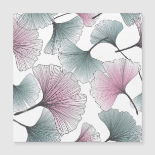 Carte Magnétique Gingko biloba dessiné à la main.