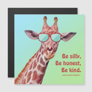 Carte Magnétique Giraffe amusante Citation Inspirationnelle Emerson