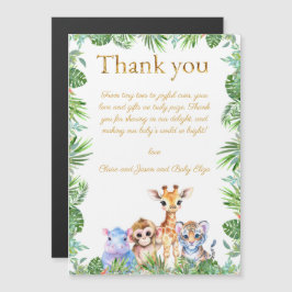 Carte Magnétique Giraffe Tiger Merci de la Jungle Tropicale Personn