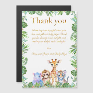 Carte Magnétique Giraffe Tiger Merci de la Jungle Tropicale Personn