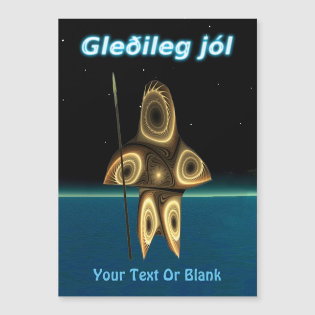 Carte Magnétique Gleðileg jól - Chasseur inuit fragile (Devant)