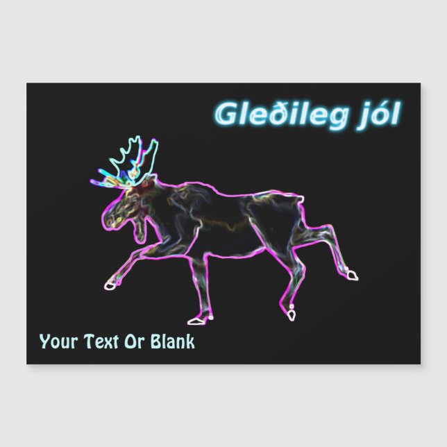 Carte Magnétique Gleðileg Jól - Oie électrique (Devant)
