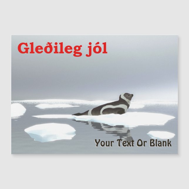 Carte Magnétique Gleðileg Jól - Sceau de ruban (Devant)