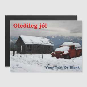 Carte Magnétique Gleðileg Jól - Vieux Camion Rouge