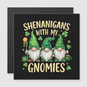 Carte Magnétique Gnome de la Fête de la Saint-Patrick Chanceux Trèf