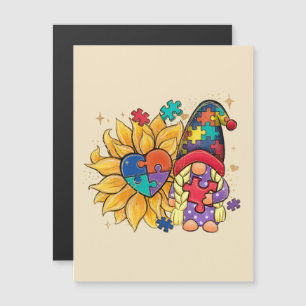 Carte Magnétique Gnome mignonne, tournesol et Sensibilisation sur l