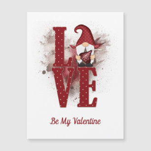 Carte magnétique Gnomes Amour Rouge Mignon Saint V