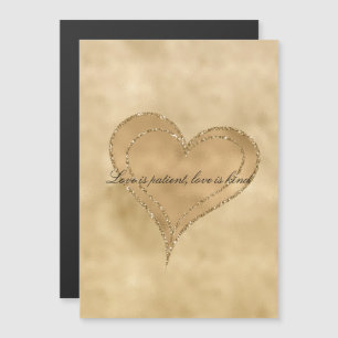 Carte Magnétique Gold Glam Parties scintillant Coeur