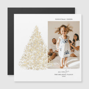 Carte magnétique Gold Photo Christmas Cheer