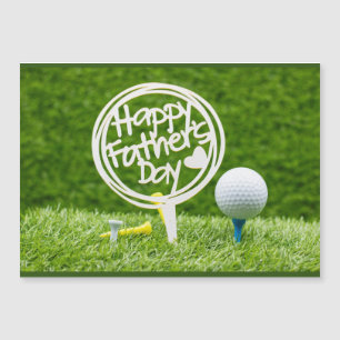 Carte Magnétique Golf Bonne Fête des pères avec golf sur green 