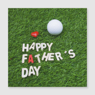 Carte Magnétique Golf Bonne Fête des pères avec tee and ball on gre