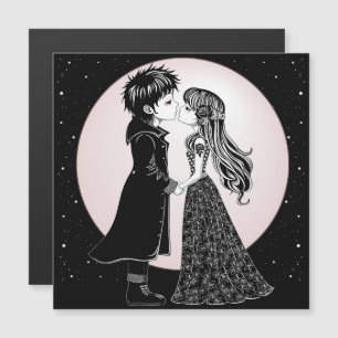 Carte Magnétique Gothique Emo Enfants Kiss Valentine's Day
