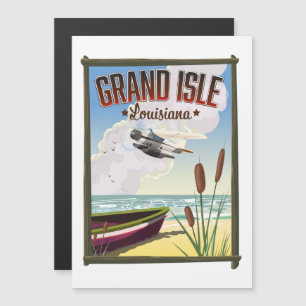 Carte Magnétique Grand Isle, Louisiane Affiche de voyage