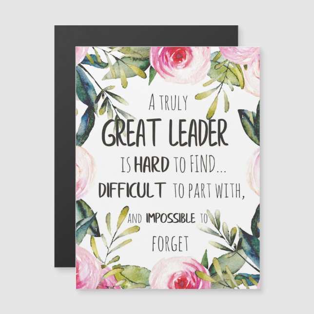 Carte Magnétique Grand leader Cadeau grand leader liberté buts puis (Devant / Derrière)